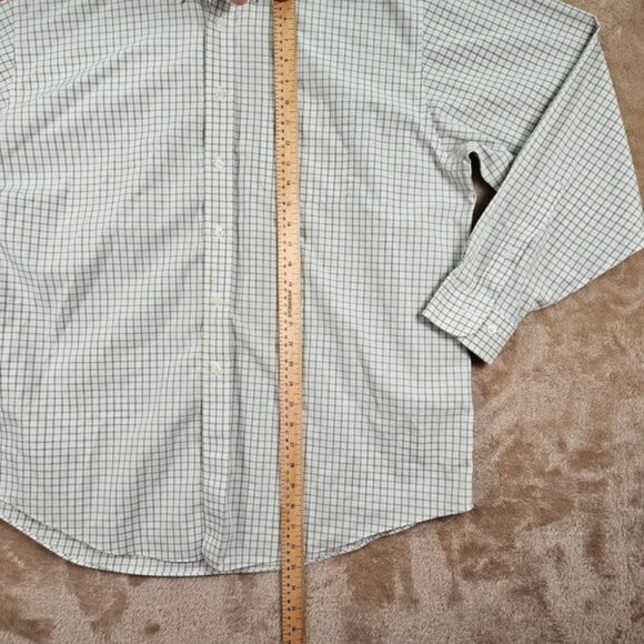 Brooks Brothers Non-Iron Plaid Dress Shirt Mens Size XL Long Sleeve White/Green - Picture 4 of 10
